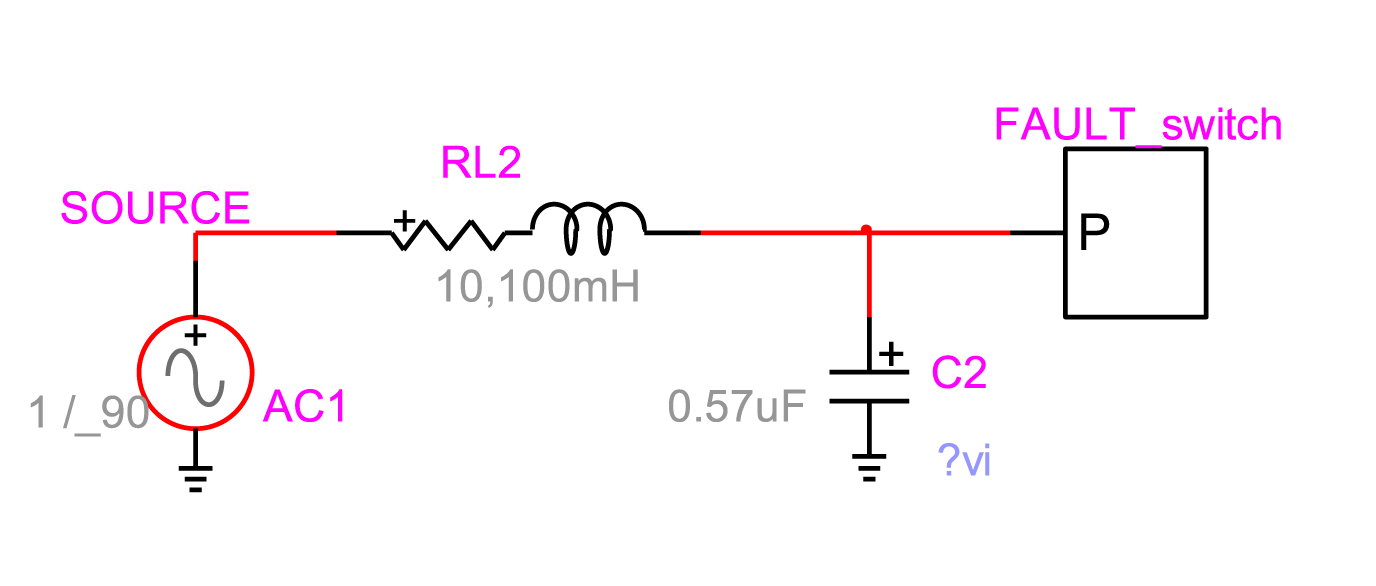 Figure 26 Subcircuit FAULT_switch created from the circuit of Figure 2