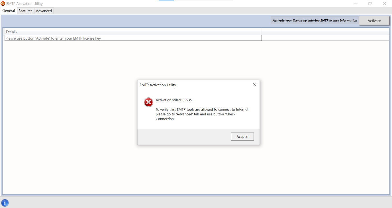 Activation Utility - Activation Failed