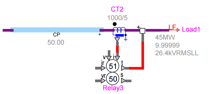 3-phase CT in a network with protective relay