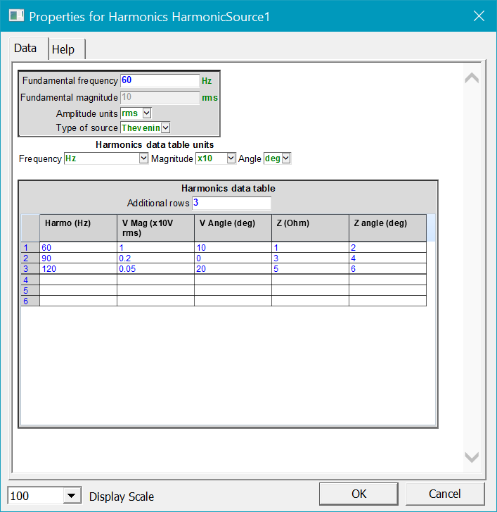New Harmonic source model user interface New Harmonic source model user interface