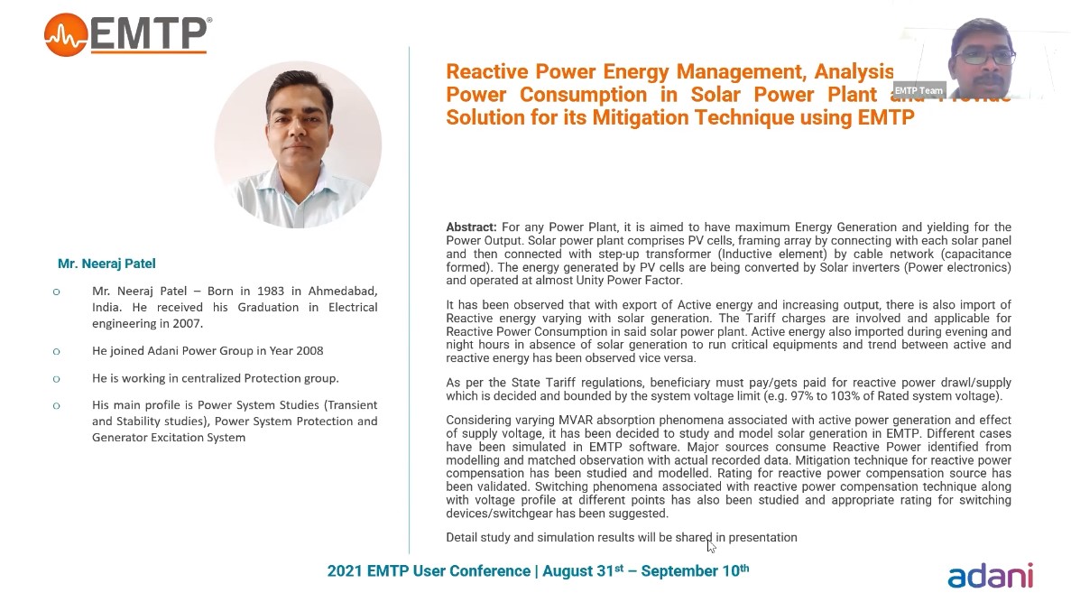 Reactive Power Energy Management, Analysis of Reactive Power Consumption in Solar Power Plant