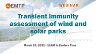Transient immunity assessment of wind and solar parks