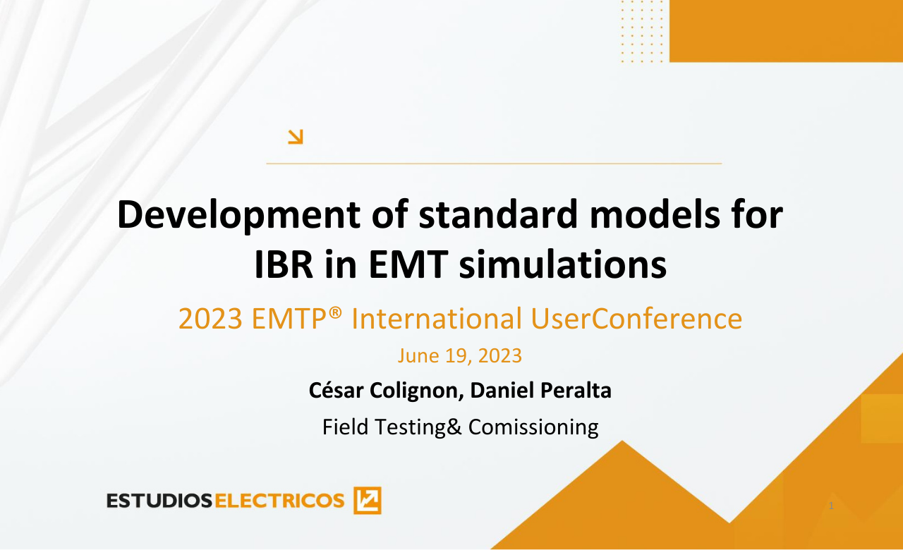 Development of Standard Models for IBR in EMT Simulations Development of Standard Models for IBR in EMT Simulations