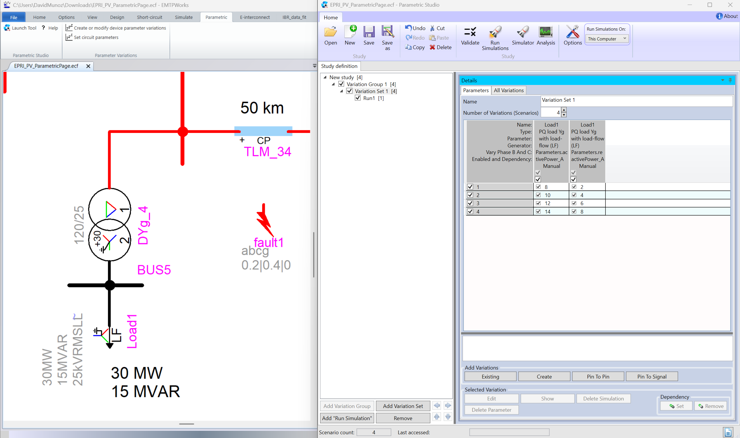 Figure 2. Scenario loading